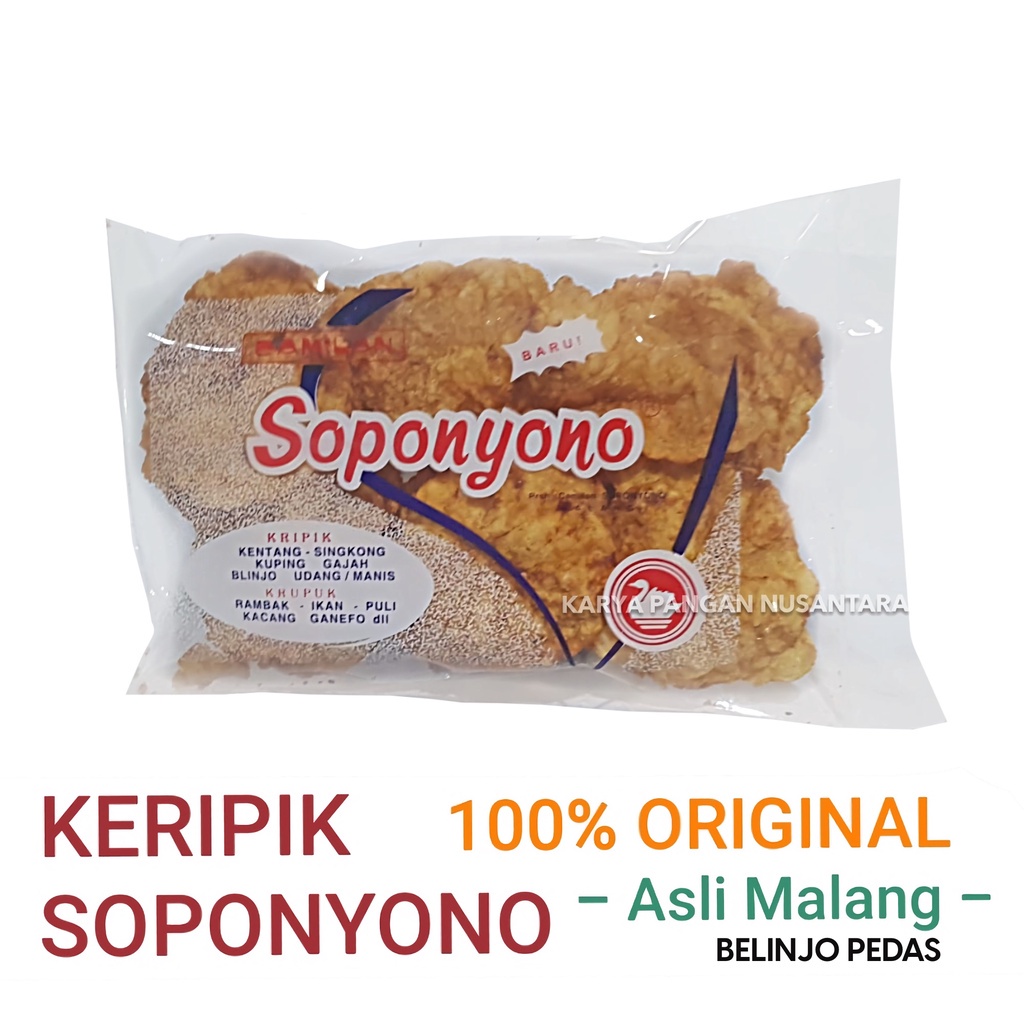 

Ready KERIPIK BELINJO PEDAS SOPONYONO ORIGINAL KRIPIK EMPING BELINJO PEDAS ASLI MALANG Best Seller