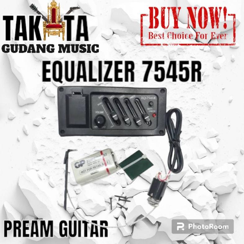 Update Equalizer 7545 Pream Gitar 7545R Pickup Gitar Spull Piezo gitar Akustik 
