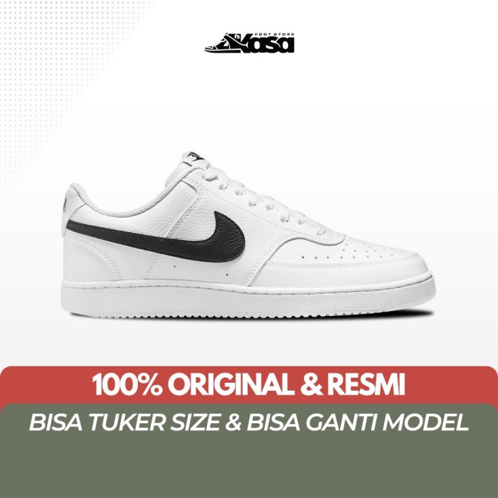 PROMO Sepatu Sneakers Unisex Court Vision White Black