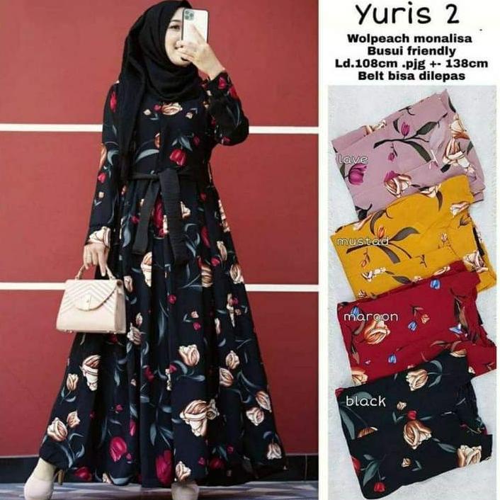 Update GAMIS TULIP_MOTIF  KATUN JEPANG ORIGINAL / GAMIS MOTIF BUNGA TULIP ,,
