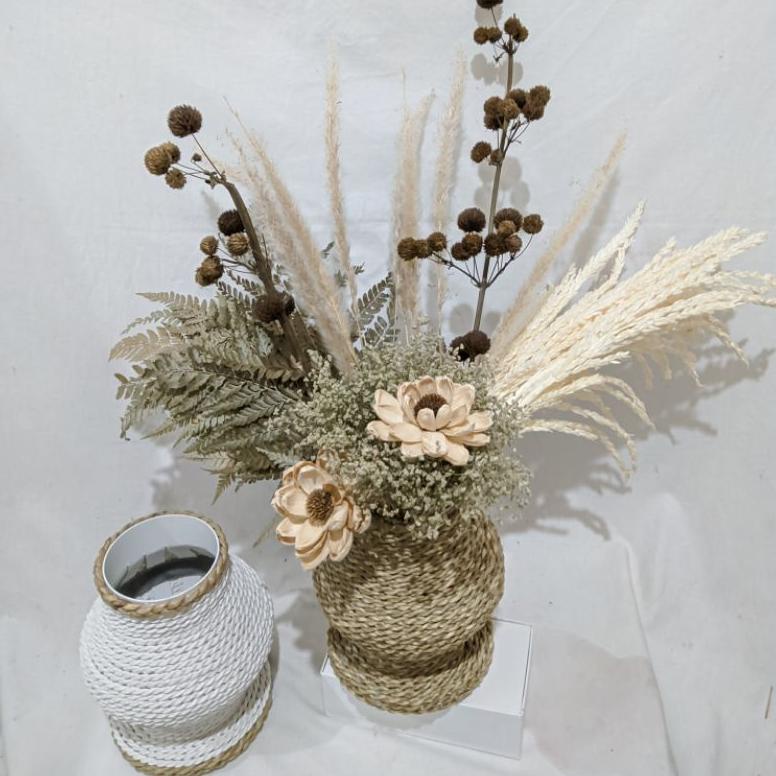 Terbaru - Set bunga aesthetic, Vas aesthetic, Vas bunga, Vas bunga kering , AESTHETIC DRIED FLOWER .
