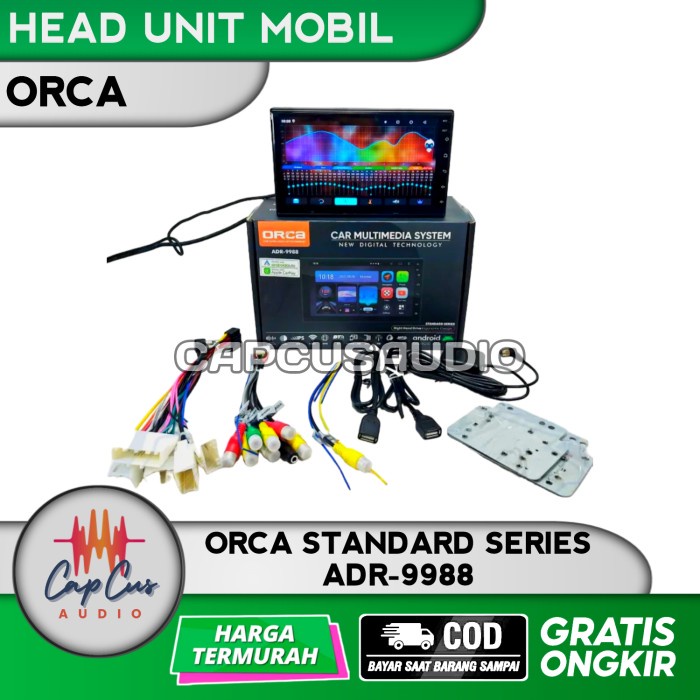 New Head Unit Android 9 & 10 Inch Orca - Orca Adr 9988 New Standard Series Free Ongkir