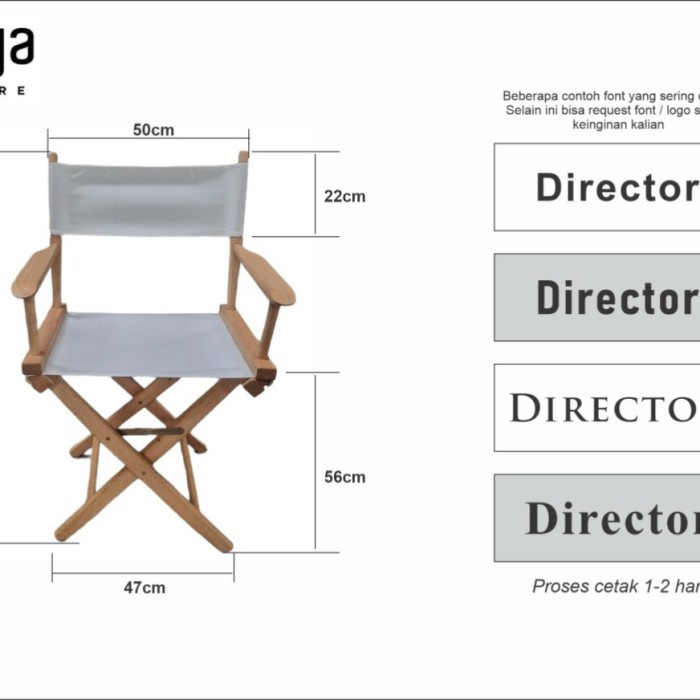 Terlaris Kursi Sutradara Lipat Chair / Kursi Make Up Import