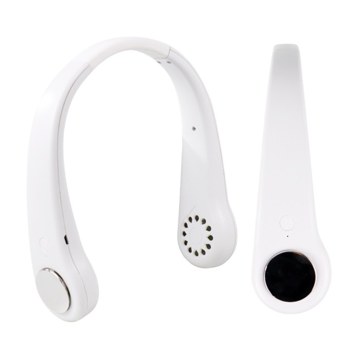 TERBARU Kipas Angin Leher Portable Sports Leafless Neck Fan USB - M8 - Putih /KIPAS ANGIN MINI/KIPAS