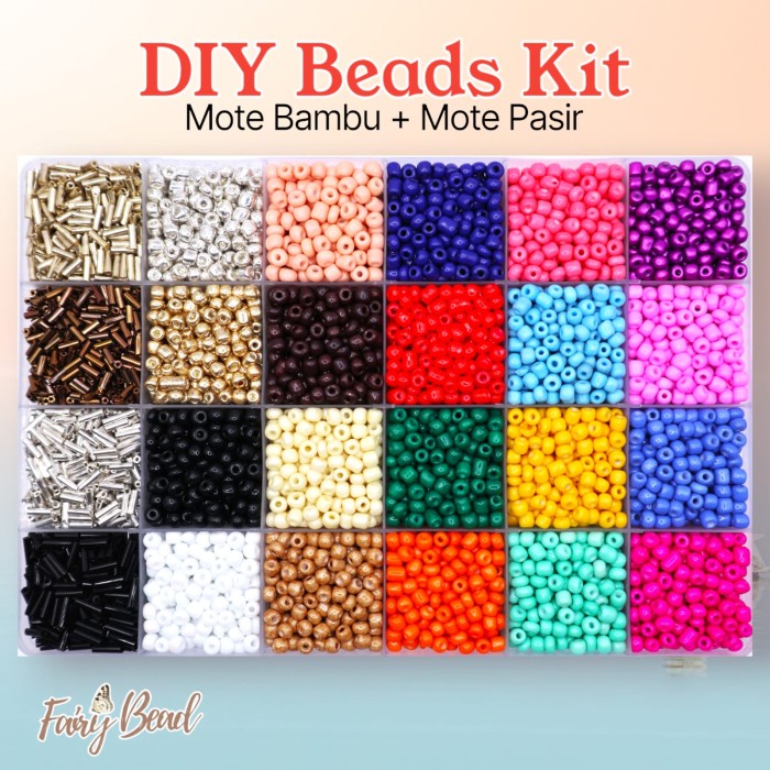 

MANIK KIT / Mote Pasir + Mote Bambu SET / DIY Beads' Set -6/0 (3.6mm)