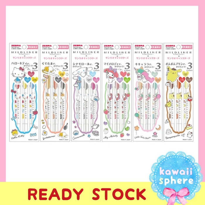 

Mildliner Sanrio Set Gudetama My Melody Hello Kitty Pom Pom Purin dll
