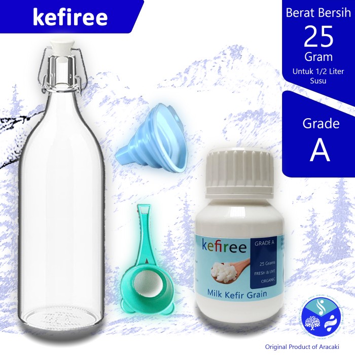 

BASIC KEFIREE KIT / BIBIT KEFIR (FRESH ORGANIC) GRADE A - KEFIREE