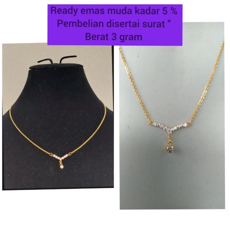 kalung emas muda kadar 5 % berat 3 gram