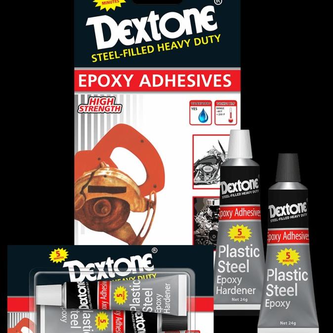 

BARANG TERBARU !!! DEXTONE 5 MENIT PLASTIC STEEL EPOXY ADHESIVE LEM BESI CAMPUR - TERLARIS