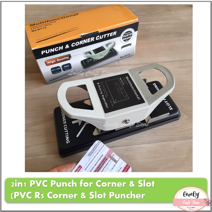 

Promo 2In1 Pvc Card Punch Corner Rounder R5 Slot Punch Pembolong Pvc/Kertas