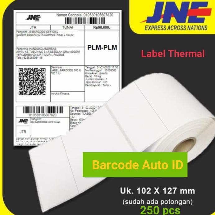 

Ready Label Thermal 102X127Mm-250 Pcs-Resi (Jne, Wahana,Pos Indonesia)*Obral Gratis Ongkir
