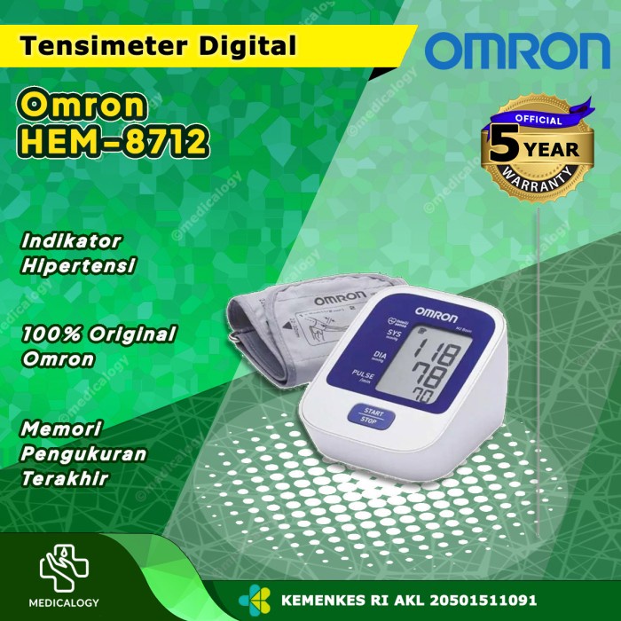 NEW TENSIMETER DIGITAL OMRON HEM 8712 ALAT UKUR TENSI TEKANAN DARAH ORIGINAL TERBARU