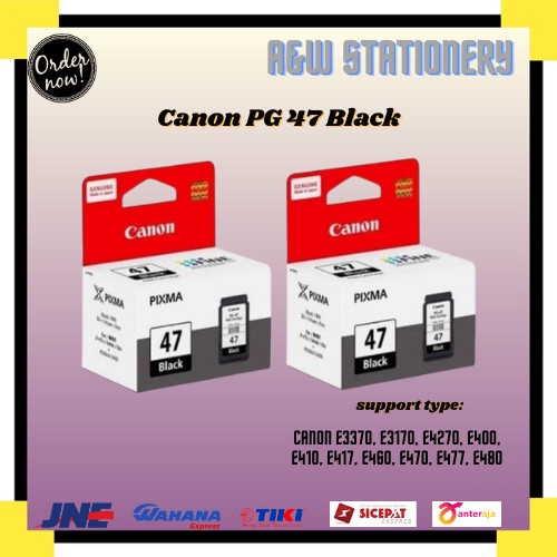 

TINTA CATRIDGE CANON PG 47 BLACK &CL 57 COLOUR 1 PAKET FOR:E400 / E410