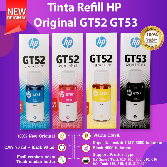 

TINTA HP GT53 GT51 GT52 INK TANK 310 315 319 350 415 419 410 SMART 615