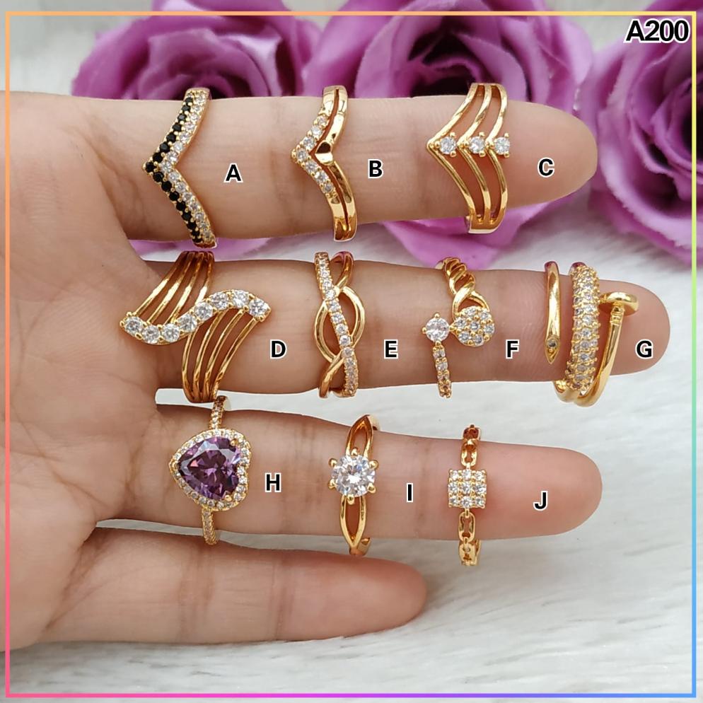 AWET Cincin xuping cincin dewasa mata ungu mewah perhiasan lapis emas gold A200 TIDAK LUNTUR