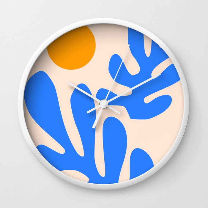 Henri Matisse - Daun - Jam Dinding Biru