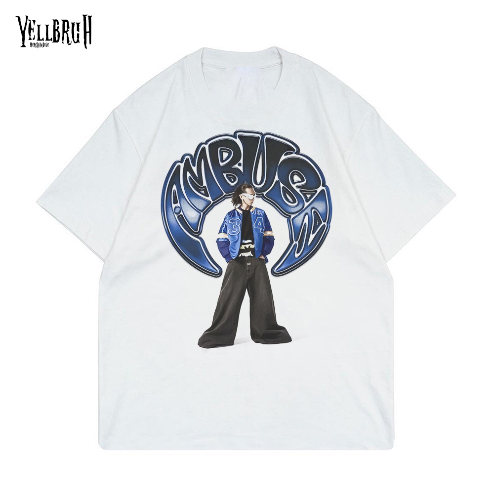 Baju Kaos Distro Pria Wanita Kalcer Reguler Lengan Pendek Tshirt Ambush Spring Summer White Film 202