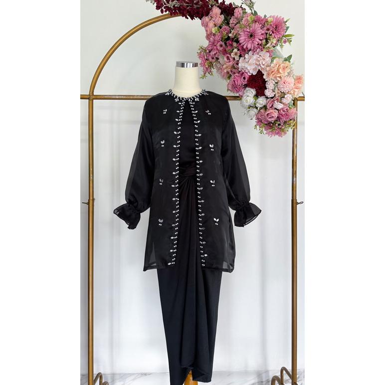 Murah TERBARU | READY JUMBO XXL GAMIS JEMMA IKAT LILIT FREE OUTER ORGANZA TERBARU 2023 LENGAN BALON 