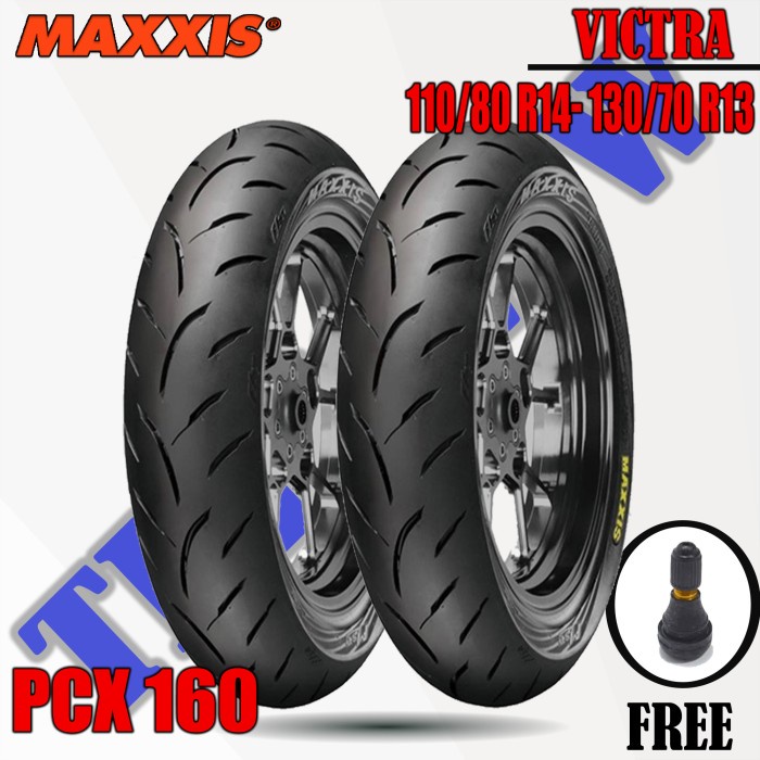 Paket Ban Motor PCX 160 MAXXIS VICTRA 110/80 R14 - 130/70 R13 Tubeless