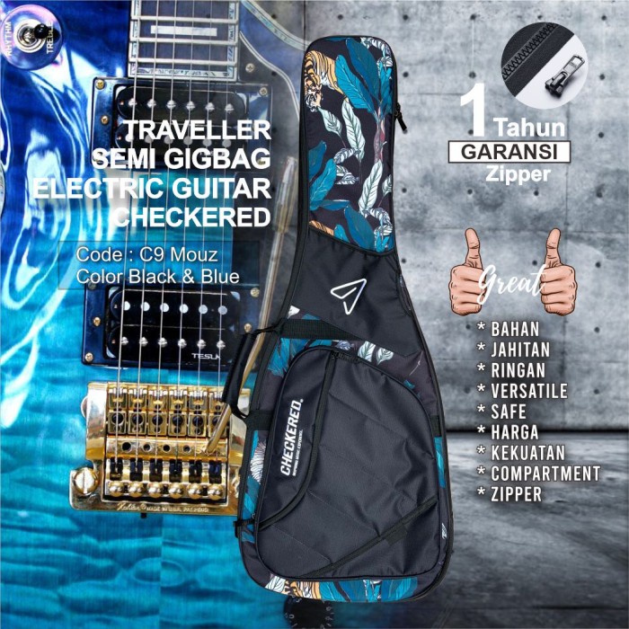 Promo Checkered Semi Gigbag Etnik Prints Gitar Elektrik