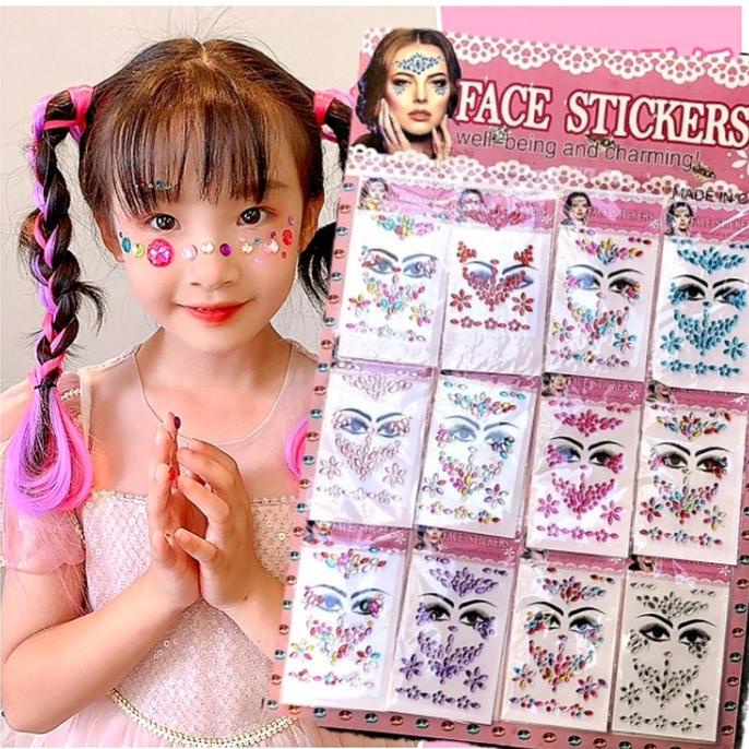 

Diamond Face Sticker Tempelan Muka Stiker Mote Kostum Party Halloween Terbaik