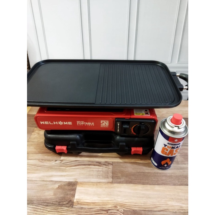TERLARIS Paket Barbeque / BBQ Set Kompor Myvo + Grill Pan Panjang + Tabung Gas /GRILL PEN/BAKARAN