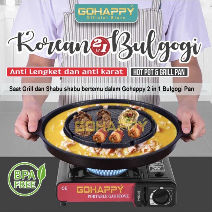 TERBARU GRILL PANGGANGAN SHABU 2 FUNGSI KUAH & BAKAR BBQ PANCI SHABU 2in1 /GRILL PEN/BAKARAN