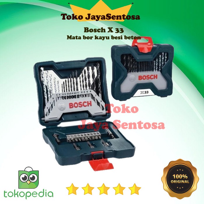BOSCH MATA BOR SET 33 PCS X-LINE BOSCH SET KAYU BETON BESI