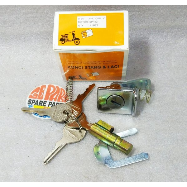 Kunci stang dan laci vespa super Sprint Bobina
