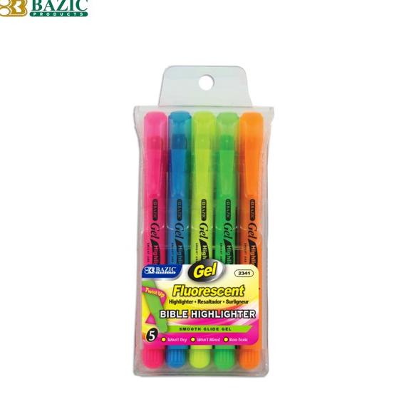 

Flash Sale Bazic 5 Fluorescent Gel Highlighter - Stabilo Isi 5 Warna !