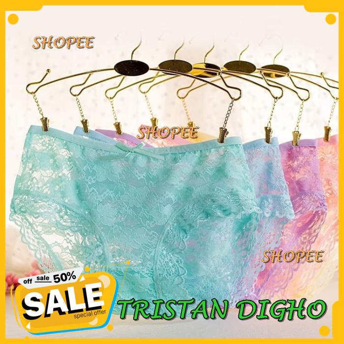 CELANA DALAM WANITA SEXY CELANA RENDA TRANSPARAN C  - MERAH, L / CELANA DALAM WANITA SEXY CELANA REN