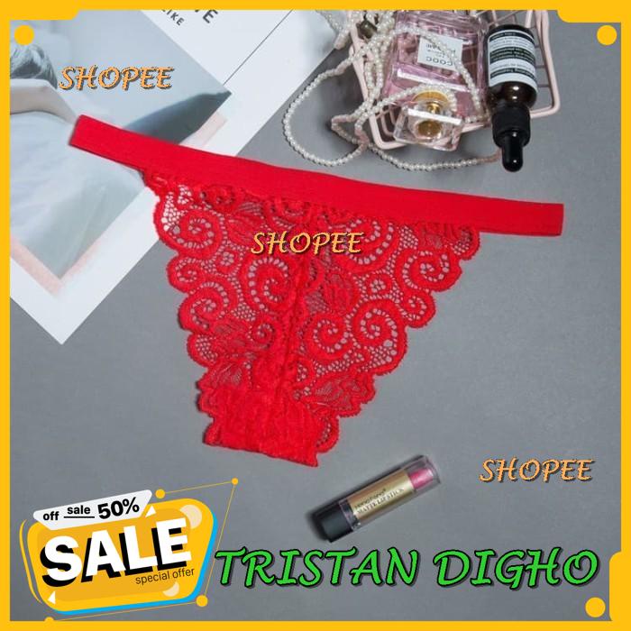 CELANA DALAM WANITA CELANA BRUKAT BUNGA LACE TRANSPARAN G STRING C / CELANA DALAM WANITA CELANA BRUK