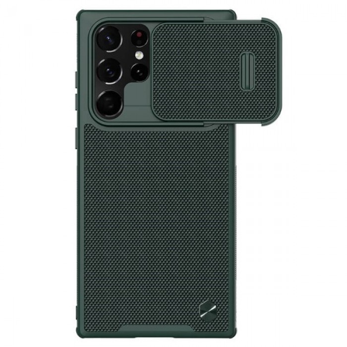 [Original] Case Galaxy S22 Ultra Nillkin Textured S Nylon Cam Slide - Dark Green Limited