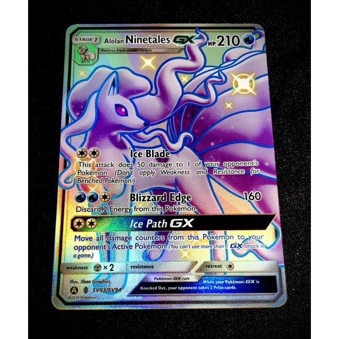 ✅New Alolan Ninetales Shiny Gx Sm Hidden Fates Terbaru