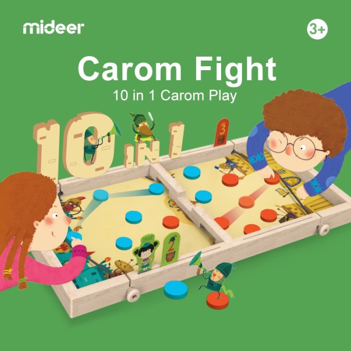 ✅New Mideer 10 In 1 Carom Board Game Mainan Edukasi Anak Family Game Terbaru