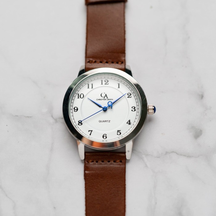 ✅Ori Jam Tangan Pria Christyan Arden Owen Ca3213-White-Brown Strap Diskon