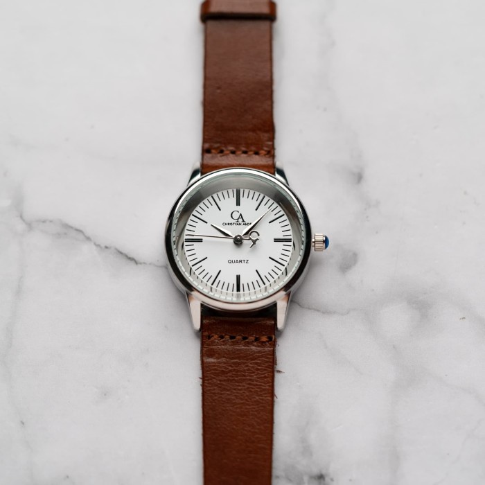 ✅Ori Jam Tangan Wanita Christyan Arden Xander Ca3210-White-Brown Strap Berkualitas