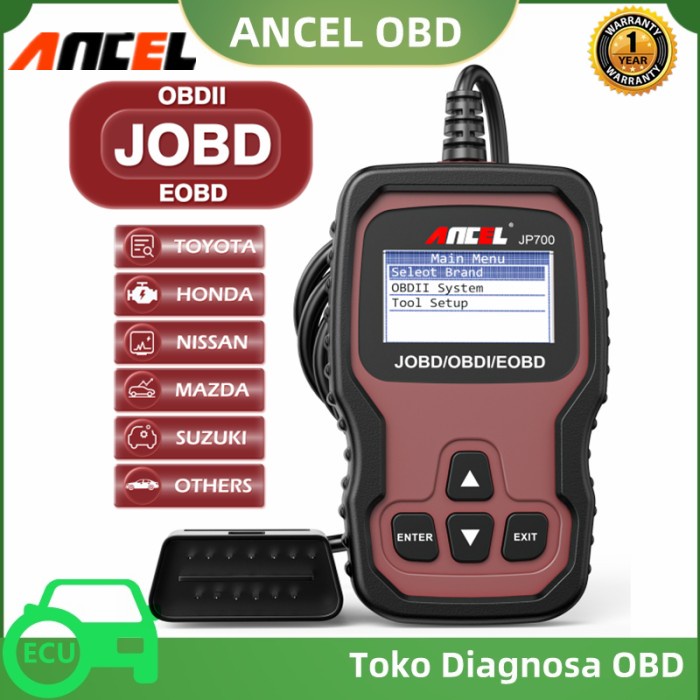 ✨New Ancel Jp700 Jobd Obd2 Scanner Mobil Untuk Toyota Nissan Honda Mazda Terbatas