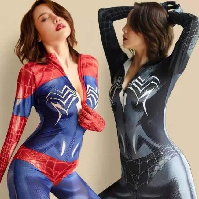 Big Sale Lingerie Cosplay Spiderman Bodysuit Kostum Wanita Dewasa Original