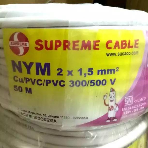 Kabel Listrik Supreme 2X1.5 / 2 x 1,5 / 2x1,5 NYM (GOJEK &amp; GRAB)