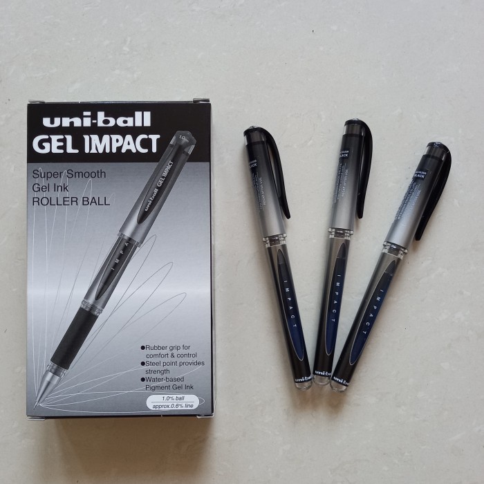 

pulpen / pen / pena uniball gel impact UM 153S / 1.0 mm hitam biru