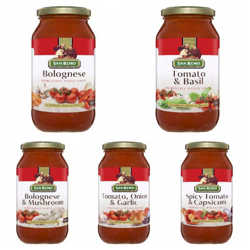 

San Remo Pasta Sauce Bolognese Tomato Basil 500Gr