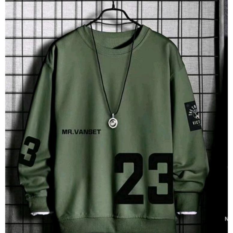sweater crewneck lengan panjang MR.VANSET/basic pria&wanita
