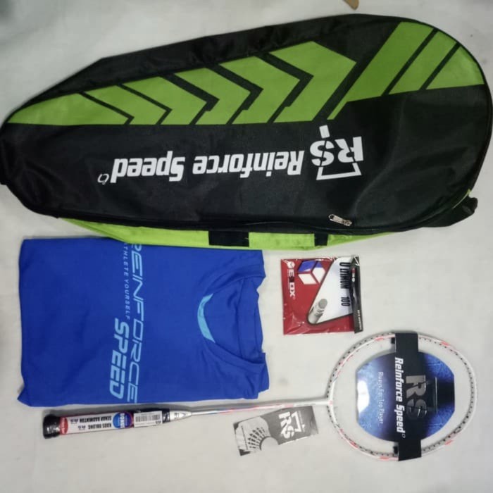 [New Ori] Raket Badminton Rs Iso Power 555 Lengkap Set Tas Senar Kaos Grip Ori Limited