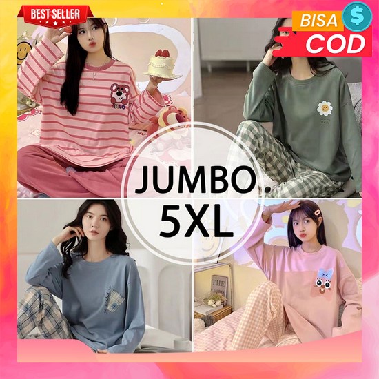 Terlaris Set Piyama Wanita Polos/Homewear/T-Shirt Dan Setelan Celana/Baju Tidur/Warna Solid Satu Uku
