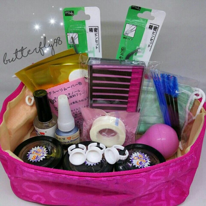 [Ori] Paket Tas Eyelash Extension Hemat Sambung Bulu Mata Palsu Profesional Bisa Gojek