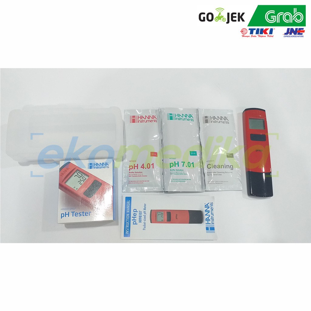 Ph Meter Hanna Digital Hi 98107 New Phep Poet Tester Waterproof 0.1 / Alat Test Ph Air