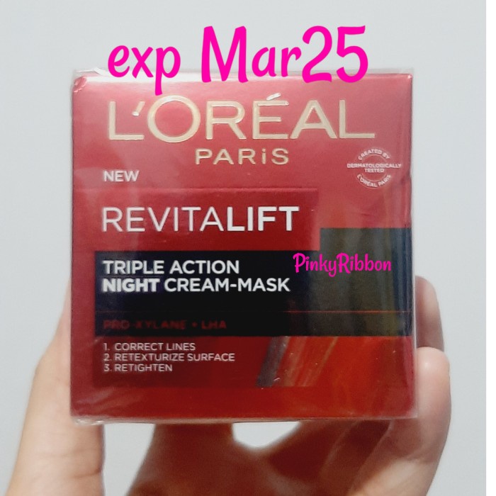 [Original] 50Ml Loreal Revitalift Triple Action Night Cream Mask Laser X3 Limited