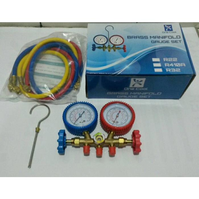 [New] One Cool Brass Manifold Gauge Set Alat Isi Preon Ac Double Manifold Limited