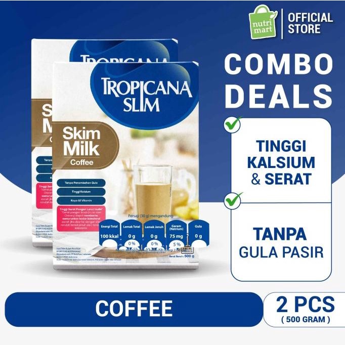 

Twin Pack: Tropicana Slim Non Fat Skim Milk Fitosterol Coffee 500Gr